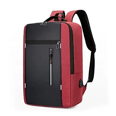 Mochilas Escolares Para Laptop 15.6 De Adolescentes Hombre Con Puerto USB Roja • $28.72