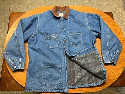 $26 • Buy Mens Used Vintage Carhartt Blanket Lined Denim Chore Jacket Size Xl
