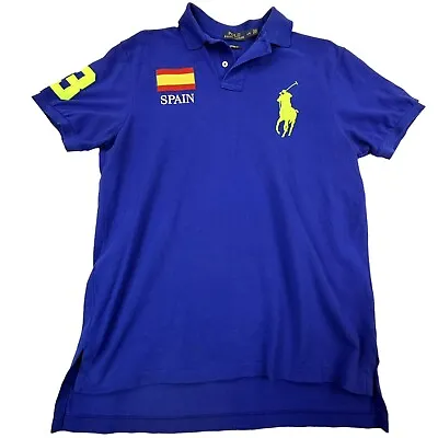 Ralph Lauren Polo #3 Shirt L/M Spain Custom Fit Short Sleeve Spain Big Pony • $29.99