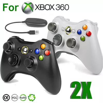 2PCS Wireless Game Controller Gamepad For Microsoft XBOX 360 & PC WIN 7 8 10 11 • $22.99