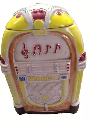 WURLITZER JUKEBOX COOKIE JAR CANISTER Treasure Craft Made In USA Vintage Retro • $30