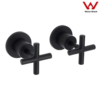 Crossed Wall Assemblies Taps Set Water Faucet Hot & Cold For Bathroom Bath Black • $72