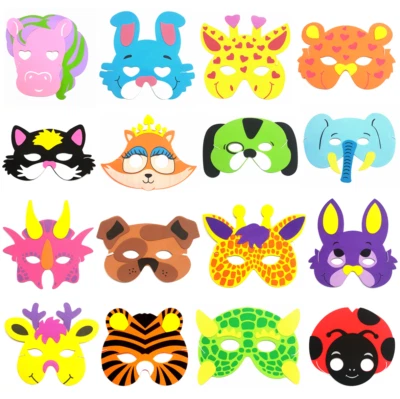 £2.99 • Buy FOAM ANIMAL MASKS Kids Children Eva Party Bag Fancy Dress Up Costume Dog Cat Pig