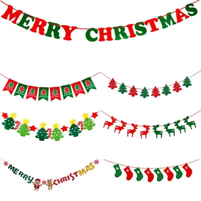 Merry Christmas Bunting Garland Banner Hanging Flag XMAS Tree Party Decor Ate • $6.99