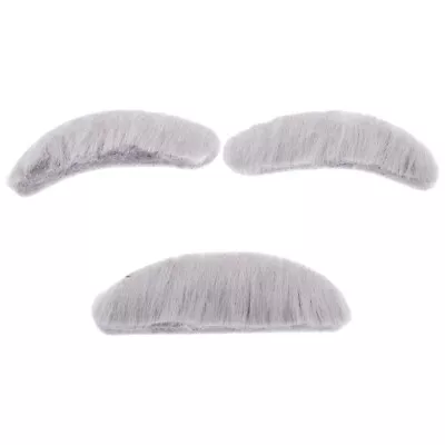  Party Beard Cinco De Mayo Mustache Fake Gray Stick-on Elder Christmas Face • $6.51