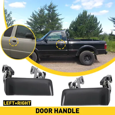 Left&Right Door Handle Set For 2001-2011 Ford Ranger Smooth Black Front Outer EU • $20.99