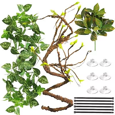 Reptile Terrarium Decor Plants Hanging Vines Fake Plants For Reptile Enclosur... • $26.55