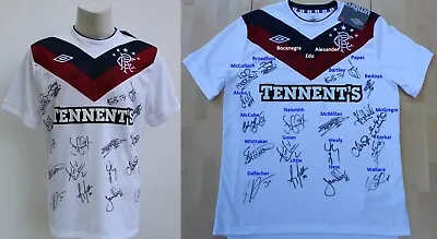£130 • Buy 2011-12 Rangers 3rd Shirt Squad Signed Inc. McGregor, Papac & Wallace COA & Map