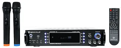 Rockville RPA70WBT V2 1000w 2-Ch USB Bluetooth Karaoke Amplifier/Mixer+(2) Mics • $174.95
