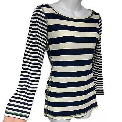 Charles Nolan New York Silk Striped Top Shirt Blouse Size Medium Fitted • $25.49