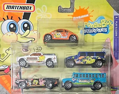 Matchbox 2008 SpongeBob SquarePants 5 Pack Diecast Cars Play & Learn New Sealed • $20