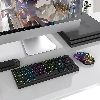 $44.99 • Buy 60% Compact 2.4G Wireless Gaming Keyboard And Mouse Set Type-C For PC PS4 Xbox