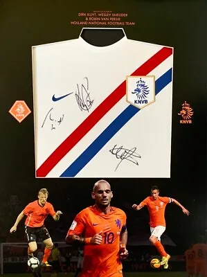 DIRK KUYT WESLEY SNEIJDER VAN PERSIE Hand Signed Holland National Shirt NEW • £499