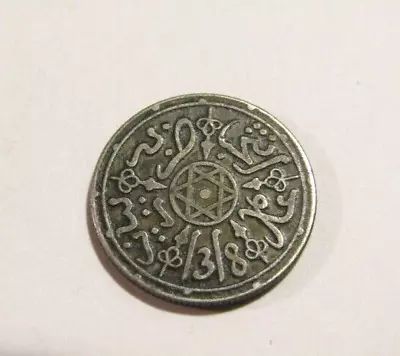 Morocco 1318/1901 1/2 Dirham / 1/20 Rial Silver Coin • $39.99