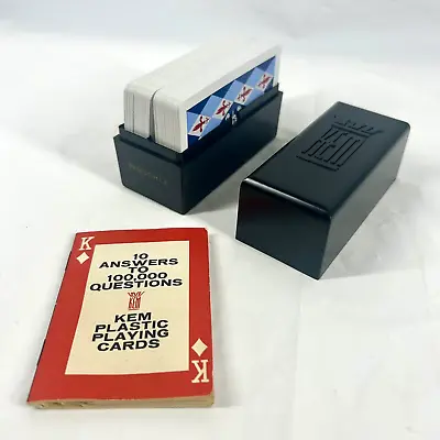 KEM Plastic Playing Cards Pinochle Double Deck Fleur De Lis Florence VTG 1959 • £31.84