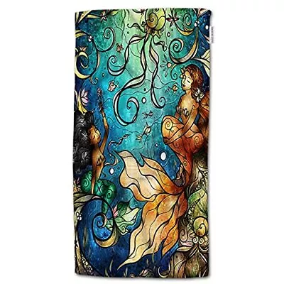 Mermaid Hand Towels Beautiful Mermaid On The Under Sea Soft Hand Towel For Ba... • $23.88