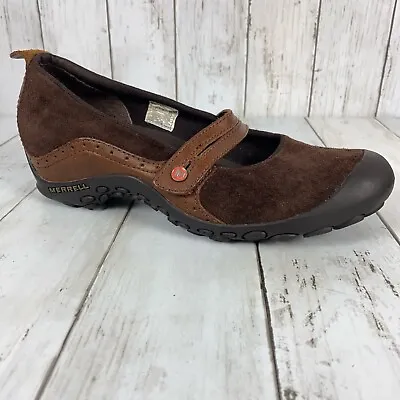 Merrell Plaza Bandeau Shoes Women’s Size 9.5 Espresso Brown Suede Mary Jane • $34.97