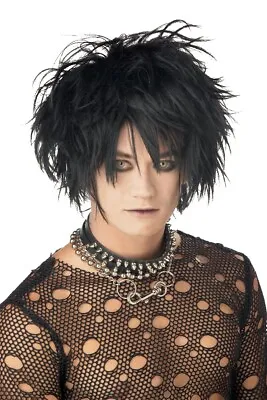 Midnight Fiend Adult Wig Edward Scissorhands Emo Rock Goth Halloween Black • $19.88