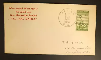 General MacArthur I'll Take Manila World War II WW2 Envelope Patriotic Cover • $54.33