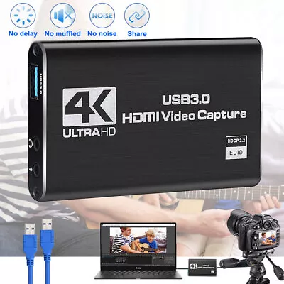 4K Audio Video Capture Card USB 3.0 HDMI Video Capture Device Full HD W/ Type C • £13.49
