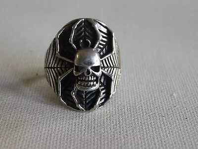 Vintage G&S Skull Spider Web Biker Ring Sz 13.5 1986 • $87.50