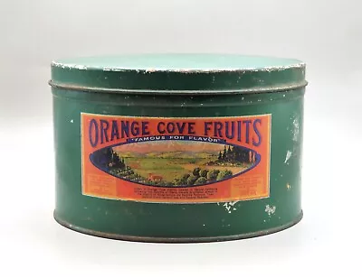 Vtg Orange Cove Fruit Tin Can Advertising Country Kitchen Décor Store Display • $12.50