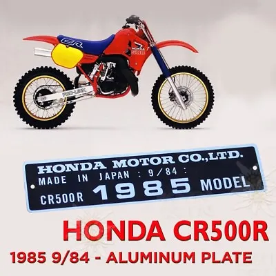 Honda CR500R 1985 Model 9/84 Data Plate Frame Head Tube ID Registration Parts • $40.61