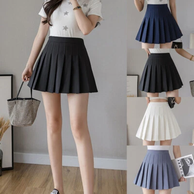 £12.98 • Buy Preppy Style Womens Pleated Skirt High Waist A Line Ladies Mini Short Skirts