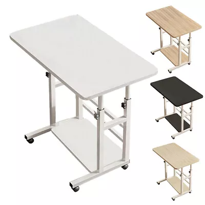 PC Trolley Desk Home Study Height Adjustable Table Notebook Computer Laptop • £19.94