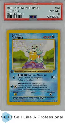 $1.07 • Buy 1999 Pokemon German 63 Schiggy 1st Edition PSA 8
