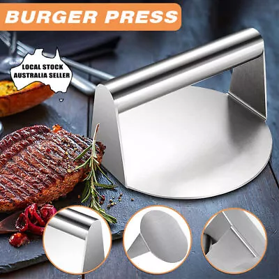 Burger Press Meat Smasher Hamburger Steak No-Rust For Griddle Accessory BBQ Home • $19.18