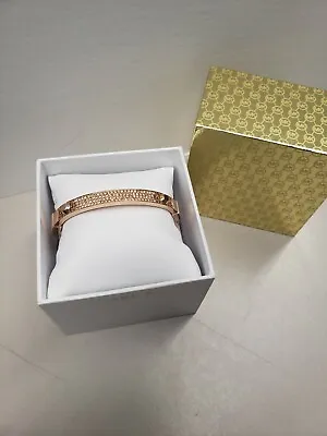  Boxed Michael Kors Pave Astor Baguette Bracelet Rose Gold Tone  • $83.02