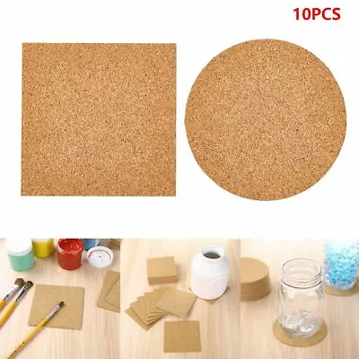 $6.99 • Buy 50/80Pcs Cork Coasters Absorbent Drink Coffee Tea Cup Mat Pad Decor Square Round