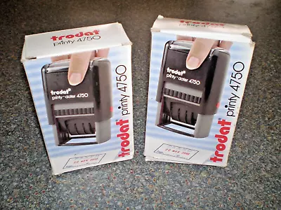 2 X Trodat Printy 4750 Self Inking Stampers.  Best Before  &  Manufacture Date . • £9.99