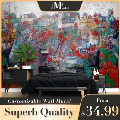 Street Drawing Graffiti 3D Wall Mural Bedroom Removable Wallpaper Murals • $34.99