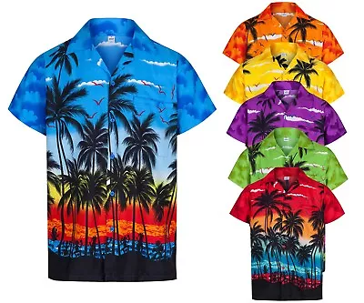 Mens Aloha Hawaiian Shirt Party Stag Do Palm Tree Shirt Holiday Beach S-3xl Size • £11.95