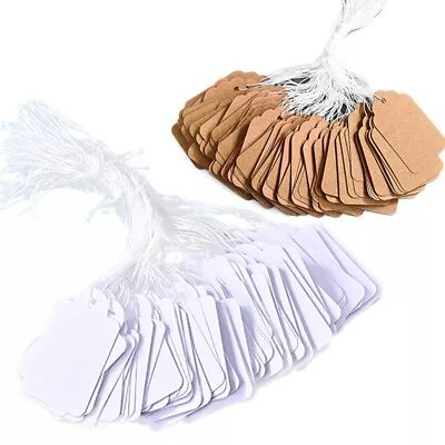 £2.29 • Buy 100Pcs Christmas Luggage Tags Kraft Paper Labels Blank Gift Cards With String