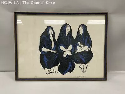 Women With Robes M.Dow Painting Signed/Framed 1961 • $65