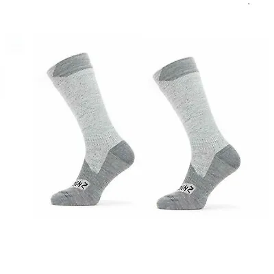 SealSkinz Unisex Waterproof All Weather Mid Length Sock Gray Large ~ NEW • $32.95