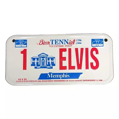 Vintage 1996 Elvis Presley Memphis BicenTENNial Metal 6  Bicycle License Plate • $8.99