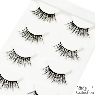 3D Mink Half Lashes Corner Eyelashes False Natural Fake Eye Black 5 Pairs - 301 • £3.59