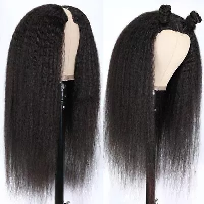 V Part Wig Human Hair Kinky Straight Wig Glueless U Part Wig Human Hair Wigs • $149.10