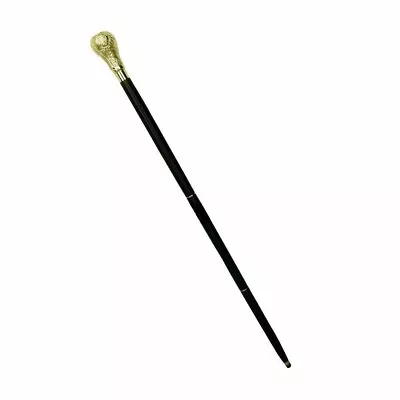 Vintage Solid Silver Brass Handle Antique Victorian Cane Wooden Walking Stick • $29.76