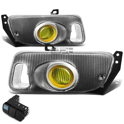 For 1992-1995 Honda Civic Coupe Hatchback Fog Light Lamps W/Switch Wiring Amber • $44.28