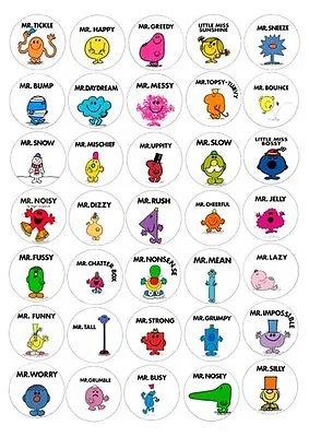 Mr Men X35 Fairy Cup Cake Toppers  Edible ICING SUGAR  Cut • £5.46