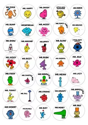 Mr Men X35 Fairy Cup Cake Toppers  Edible Rice Paper Pre Cut • £4