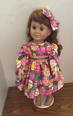 Easter Dress And Matching Hair Bow Fit American Girl & 18” Doll • $12.50