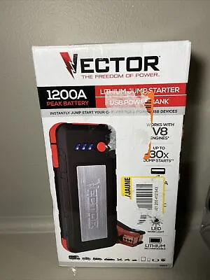 *Vector  1200A Rechargeable Peak Amp Jump Starter With Clamps • $38