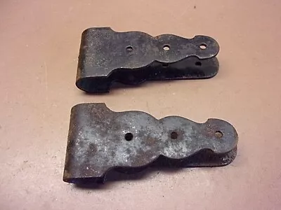 Vintage Rustic Pair Of Steel Gate Hinges Fits 3/4  Door Pintle Hinges No Pintles • $14.99