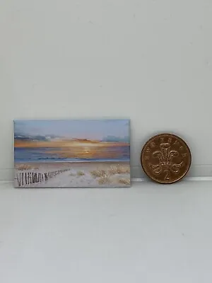 £1.99 • Buy Handmade Miniature Dolls House Accessory Canvas Style  Picture Sunset Beach #6